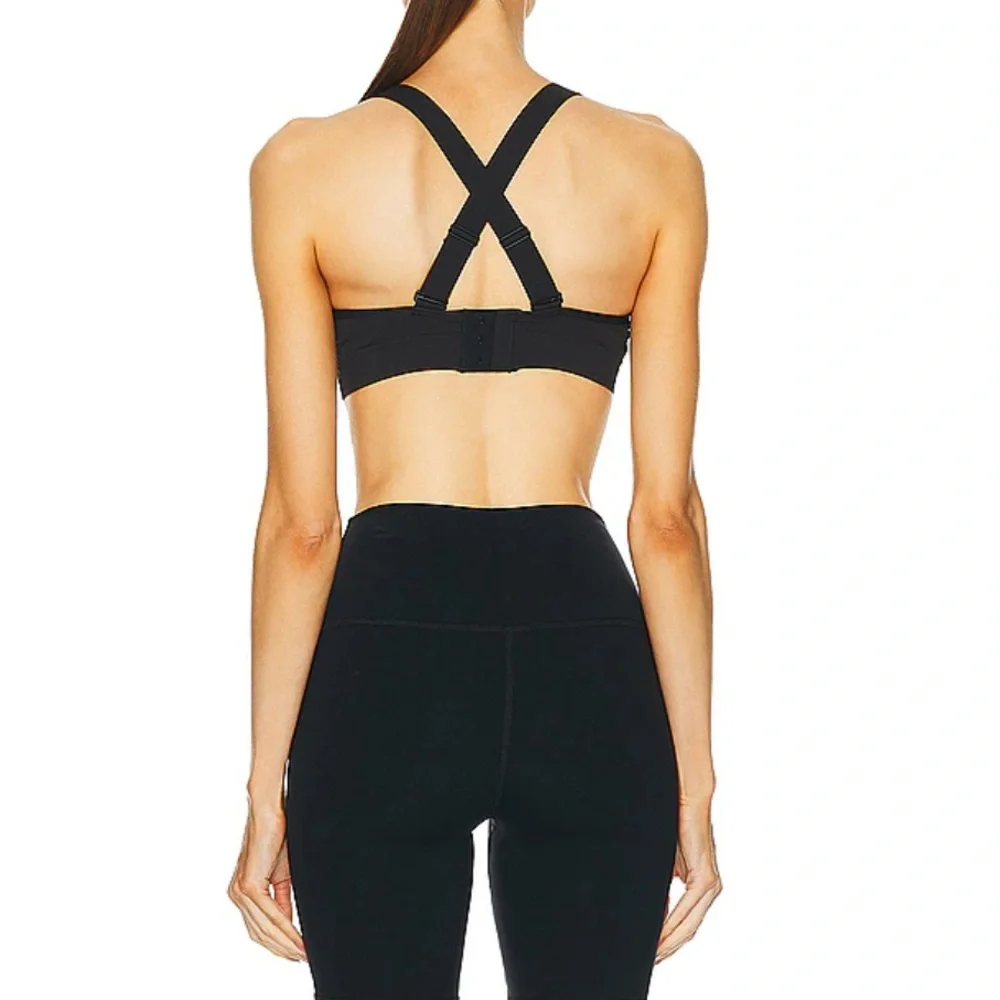 Alo Yoga Seamless Ribbed Favorite Bra Size M Black - Picture 3 of 12